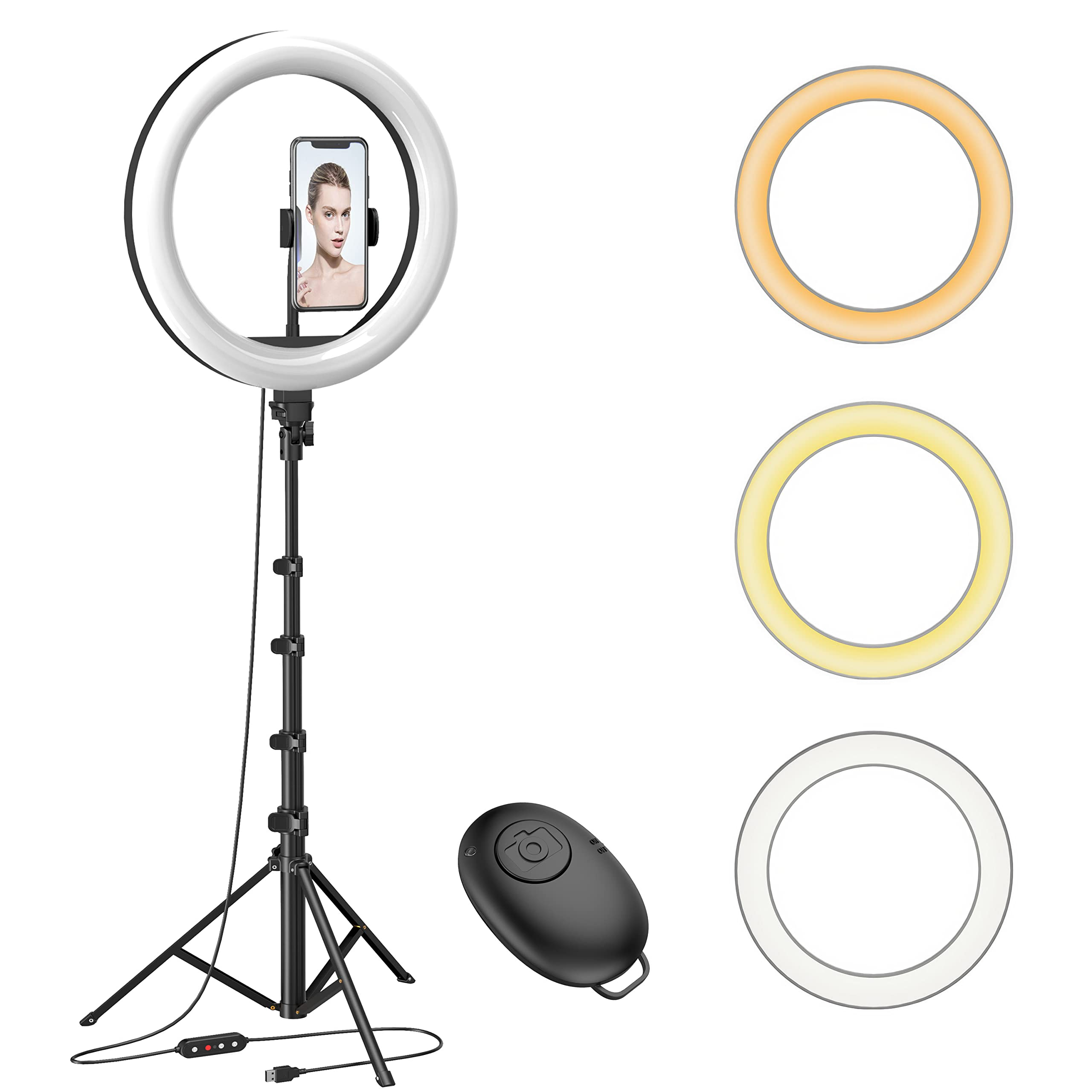 Ring Light with 53'' Extendable Tripod Stand, 10